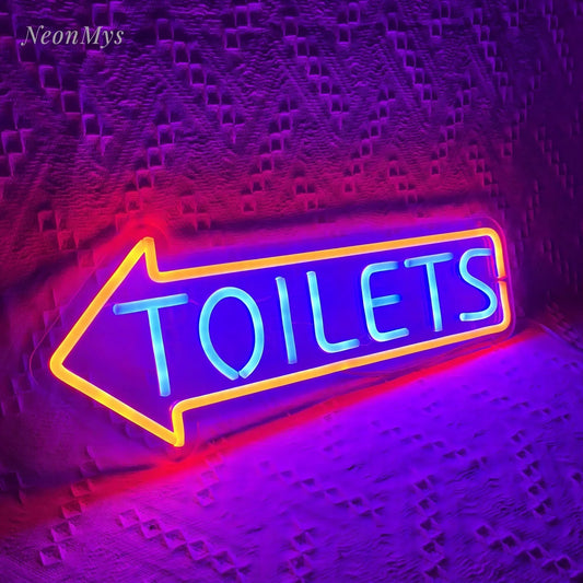 Toilet Arrow LED Neon Sign