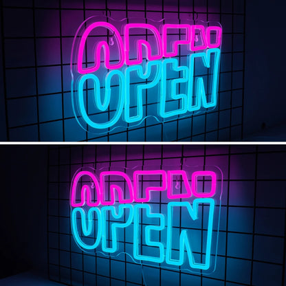 Open Neon Sign - Retro