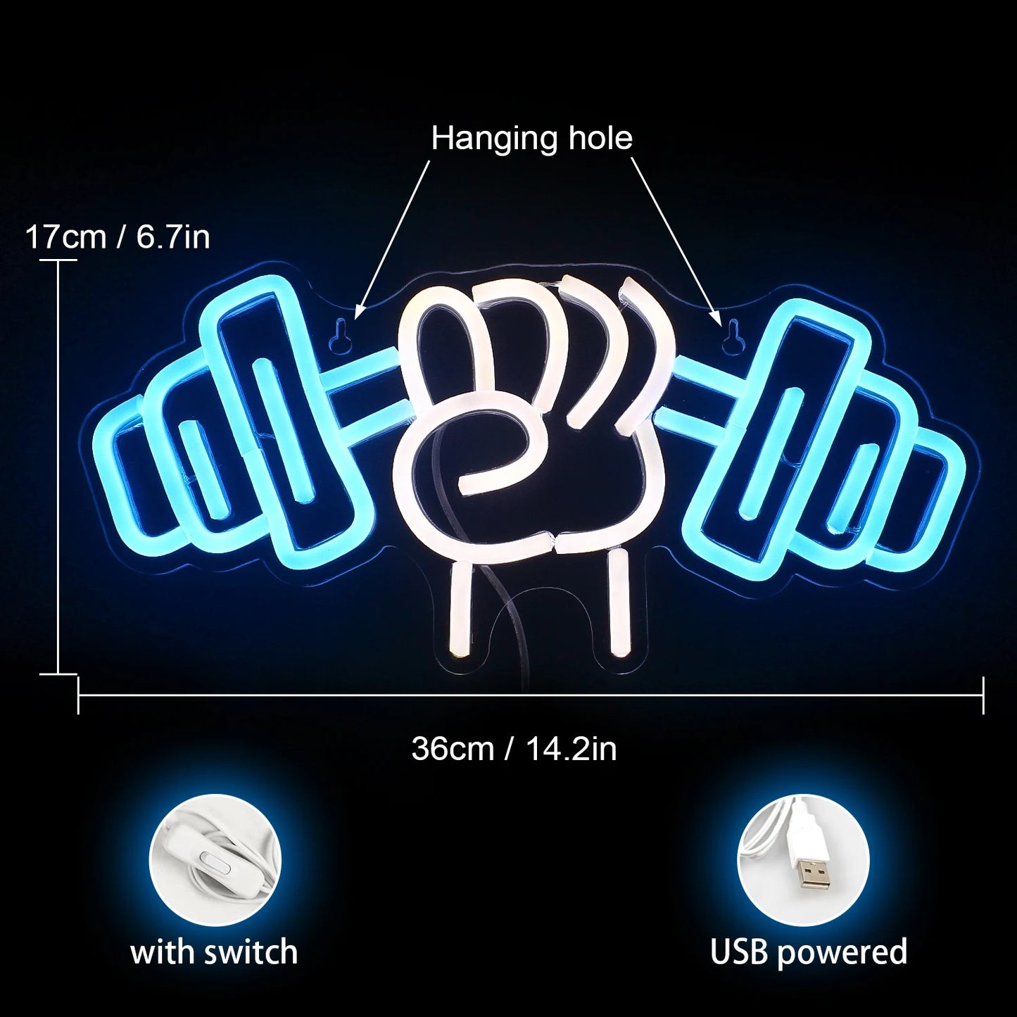 Gym Barbell LED Neon Sign