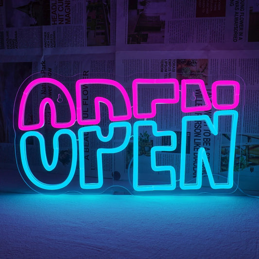 Open Neon Sign - Retro